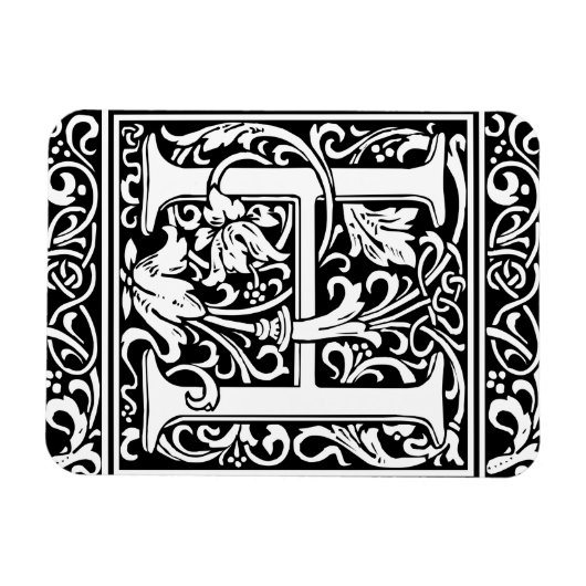 Letter H Mittelalterliche Monogram Art Nouveau Magnet (Horizontal)
