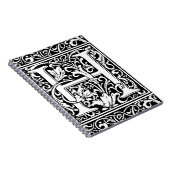 Letter H Mittelalterliche Monogram Art Nouveau Notizblock (Rechte Seite)