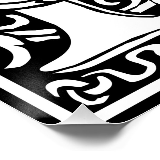 Letter H Mittelalterliche Monogram Art Nouveau Poster (Ecke)