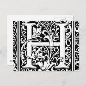Letter H Mittelalterliche Monogram Art Nouveau Postkarte (Vorne/Hinten)