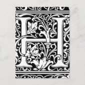 Letter H Mittelalterliche Monogram Art Nouveau Postkarte (Vorderseite)