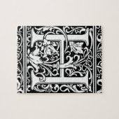 Letter H Mittelalterliche Monogram Art Nouveau Puzzle (Horizontal)