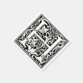 Letter H Mittelalterliche Monogram Art Nouveau Serviette (Ecke)