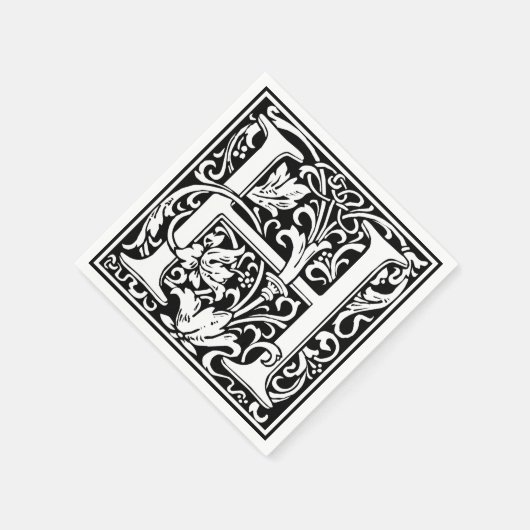 Letter H Mittelalterliche Monogram Art Nouveau Serviette (Ecke)