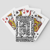 Letter H Mittelalterliche Monogram Art Nouveau Spielkarten (Rückseite)