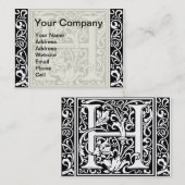 Letter H Mittelalterliche Monogram Art Nouveau Visitenkarte (Vorne/Hinten)