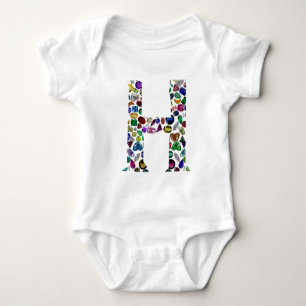 Letter H Monogram Baby Strampler