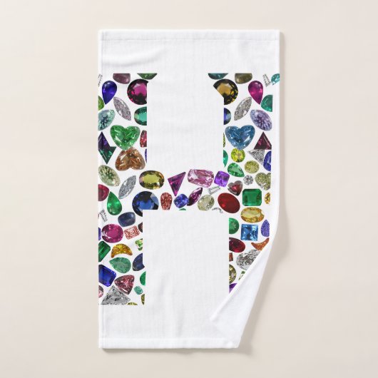 Letter H Monogram Badhandtuch Set (Handtuch)