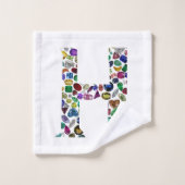 Letter H Monogram Badhandtuch Set (Waschlappen)
