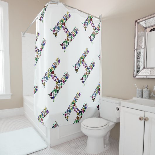 Letter H Monogram Duschvorhang (Beispiel)
