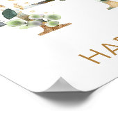 Letter H Monogram Green & gold foliing Kinderzimme Poster (Ecke)