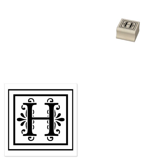Letter H Monogram Gummistempel (Stempel)