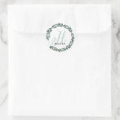 Letter H Monogram Individuelle Name Minimalistisch Runder Aufkleber (Tasche)