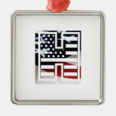 Letter H Monogram Initial USA Silbernes Ornament (Vorne)