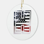 Letter H Monogram Initial USA Silbernes Ornament (Links)