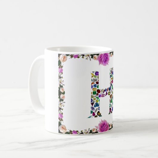 Letter H Monogram Kaffeetasse (Vorderseite Links)