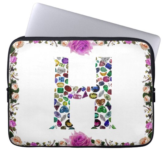 Letter H Monogram Laptopschutzhülle (Vorderseite)
