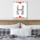 Letter H Monogram Leinwanddruck (Insitu (Schlafzimmer))