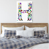 Letter H Monogram Leinwanddruck (Insitu (Schlafzimmer))