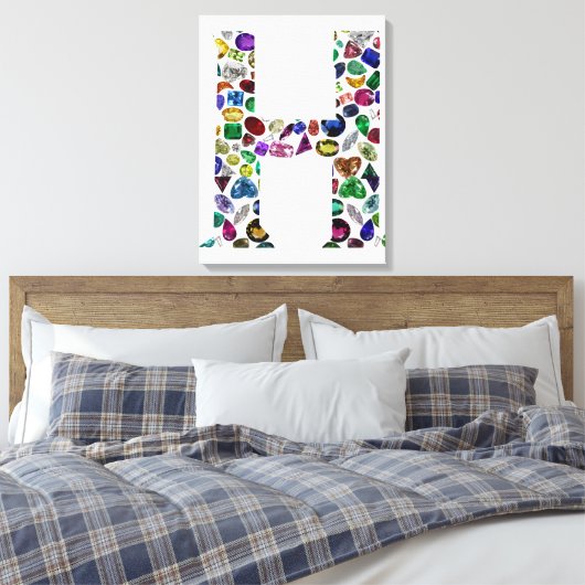 Letter H Monogram Leinwanddruck (Insitu (Schlafzimmer))