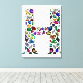 Letter H Monogram Leinwanddruck (Insitu (Holzboden))