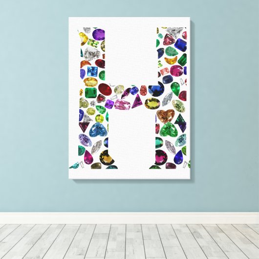 Letter H Monogram Leinwanddruck (Insitu (Holzboden))
