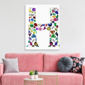 Letter H Monogram Leinwanddruck (Insitu (Wohnzimmer))