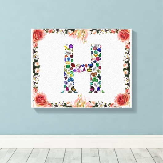 Letter H Monogram Leinwanddruck (Insitu (Holzboden))