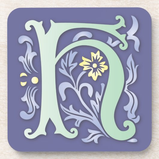 Letter H Monogram-Lilie Untersetzer (Vorderseite)