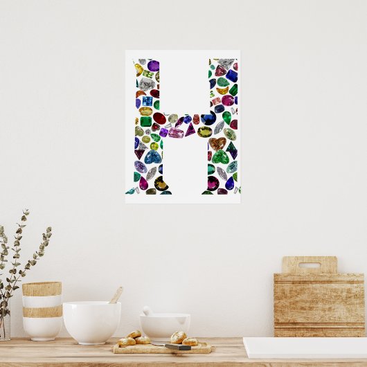 Letter H Monogram Poster (Küche)