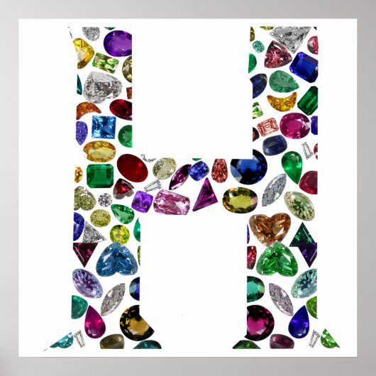 Letter H Monogram Poster (Vorne)