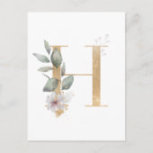 Letter H Monogram Postkarte (Vorderseite)