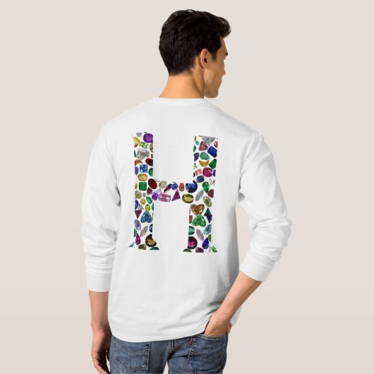 Letter H Monogram T-Shirt (Schwarz voll)