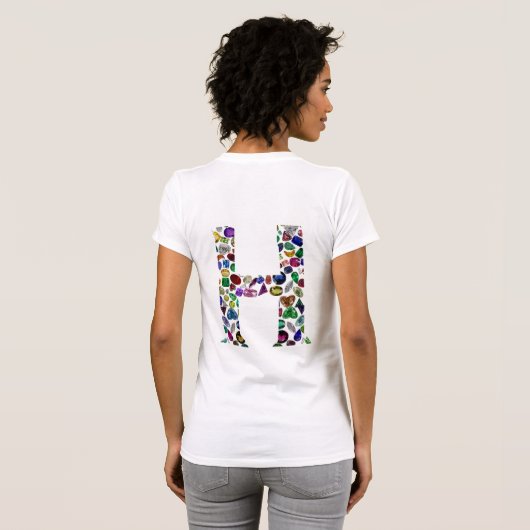 Letter H Monogram T-Shirt (Schwarz voll)
