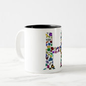 Letter H Monogram Zweifarbige Tasse (Vorderseite Links)