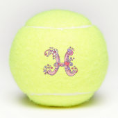 Letter H-Monogramm-Girls personalisierte Doodart Tennisbälle (Vorderseite)