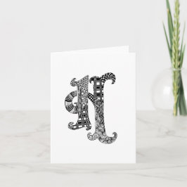 Letter H Monogramm in Schwarz und Weiß