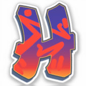 Letter H -  Night Sky Aufkleber (Vorderseite)