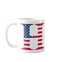 Letter H Patriotic Tasse