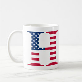 Letter H Patriotic Tasse