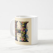 Letter H Pferd und Blume Kaffeetasse (Vorderseite Links)