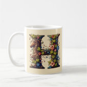 Letter H Pferd und Blume Kaffeetasse (Links)