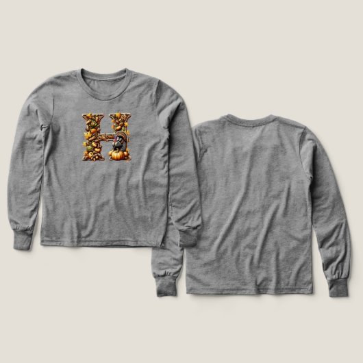 Letter H Thanksgiving gift style  (Design Vorder- & Rückseite)