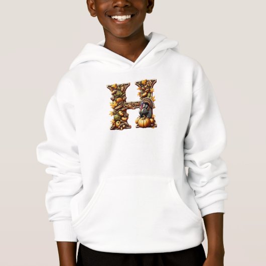 Letter H Thanksgiving gift style Hoodie (Vorderseite)