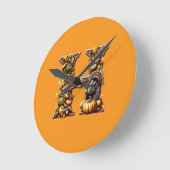 Letter H Thanksgiving gift style Runde Wanduhr (Winkel)