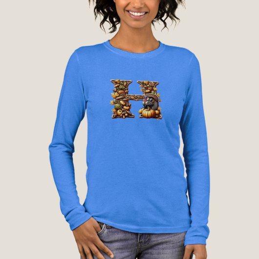 Letter H Thanksgiving gift style  Tri-Blend Shirt (Vorderseite)