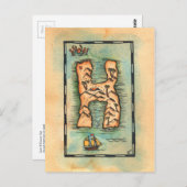 Letter H Treasure Map Postkarte (Vorne/Hinten)