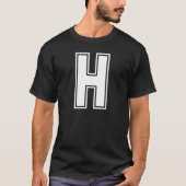Letter H University Style Personalisiert Alphabet T-Shirt (Vorderseite)