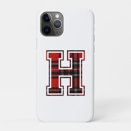 Letter H Vorname Monogram Initial Tartan Print Case-Mate iPhone Hülle (Rückseite)
