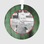 *~* Letter H Weihnachtsfest FOTO Rustikales Holz A Ornament (Rückseite)